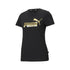 T-shirt nera con logo metallizzato Puma Essentials+, Abbigliamento Sport, SKU a712000105, Immagine 0